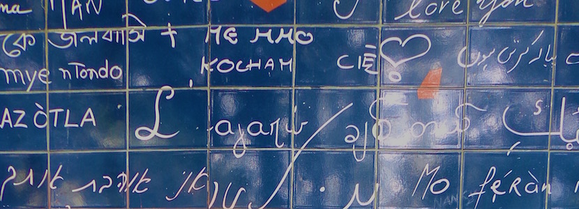 "I love you" in different languages on tile