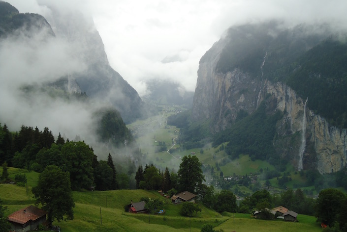 Lauterbrunnen Valley in a rainstorm