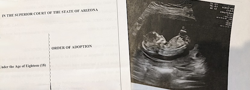 Adoption paperwork and ultrasound